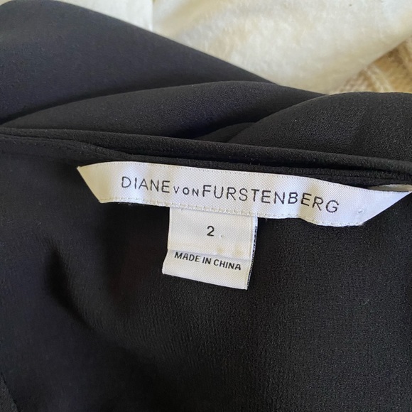 DVF Rachel Lilly Silk Crepe Cowl Neck Dress Black 2 - Picture 8 of 12